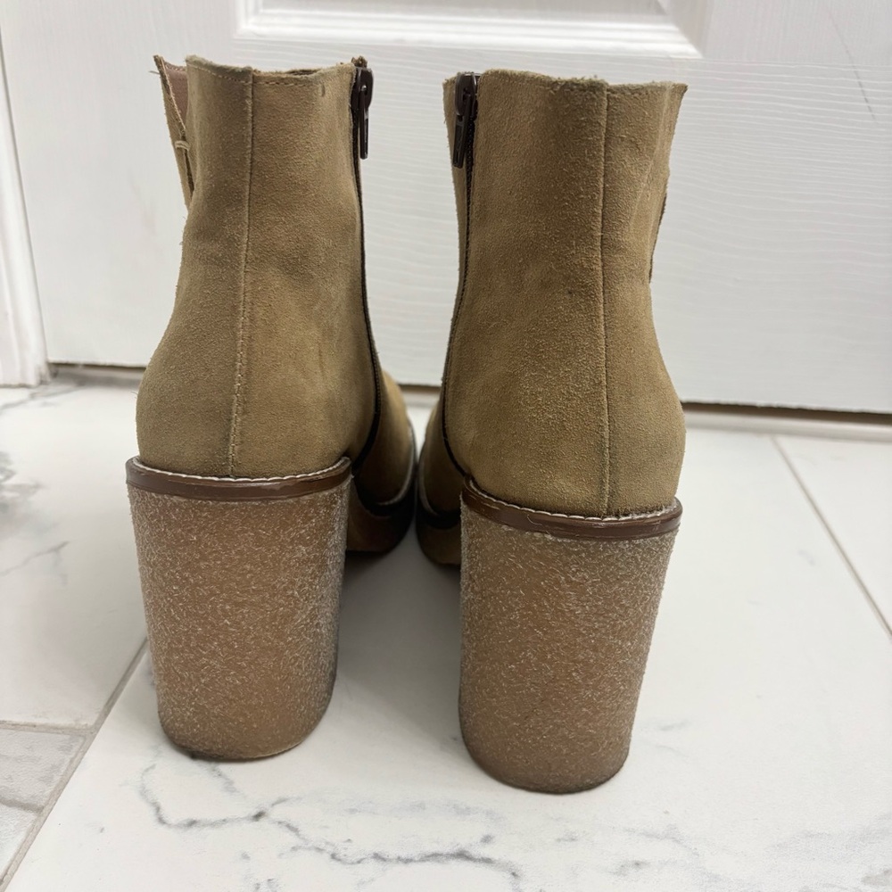 Yokono Suede Chunky Boots Y2K Womens 9 EUR 40 Zip Ankle Platform - Picture 3 of 7